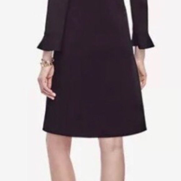 Ann Taylor Fluted Sleeve Refined Knit Dress Black - Picture 3 of 6